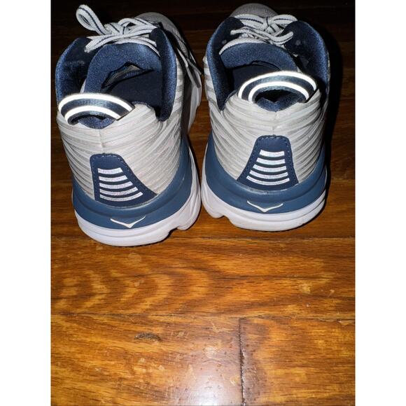 Hoka One One Bondi 6 Wide Running Shoes Womens Size 7 D Running Shoes Gray Navy - Picture 4 of 10